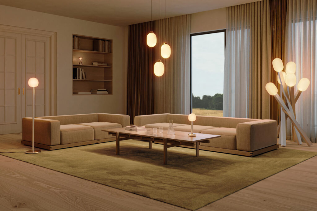 GRAU_Home-Collection_Living-Room_Fire-Floor_Salt_Sun-Kronleuchter Fire Campfire