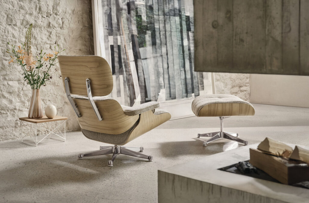 Vitra Lounge Chair & Ottoman, chestnut natural, Nubia bambooterra